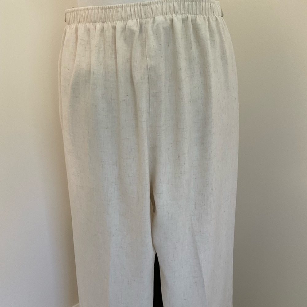 Draper’s & Damon’s Cream Linen Blend Women’s Elastic-Waist Pants - Picture 6 of 7